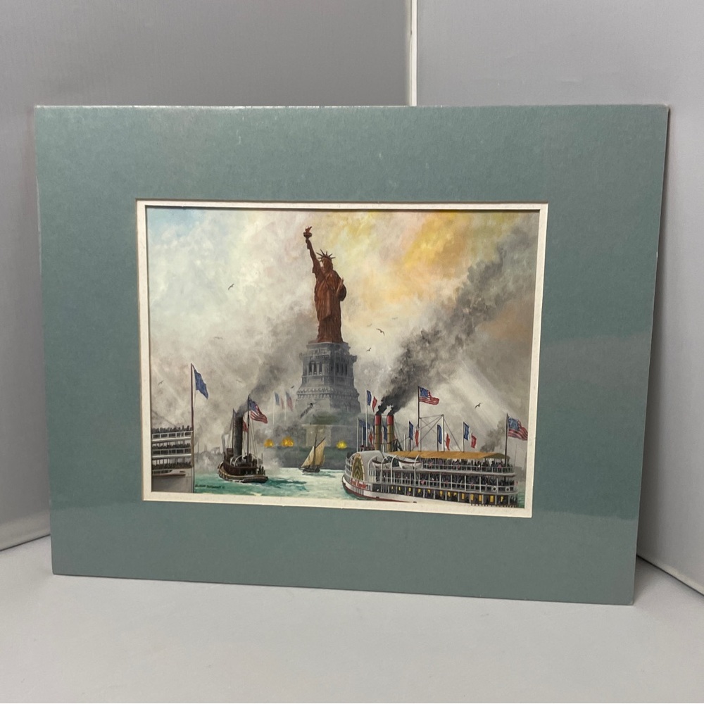 Print of Statue of Liberty 1886 unveiling painting 
By Artist Richard‎ DeRosset